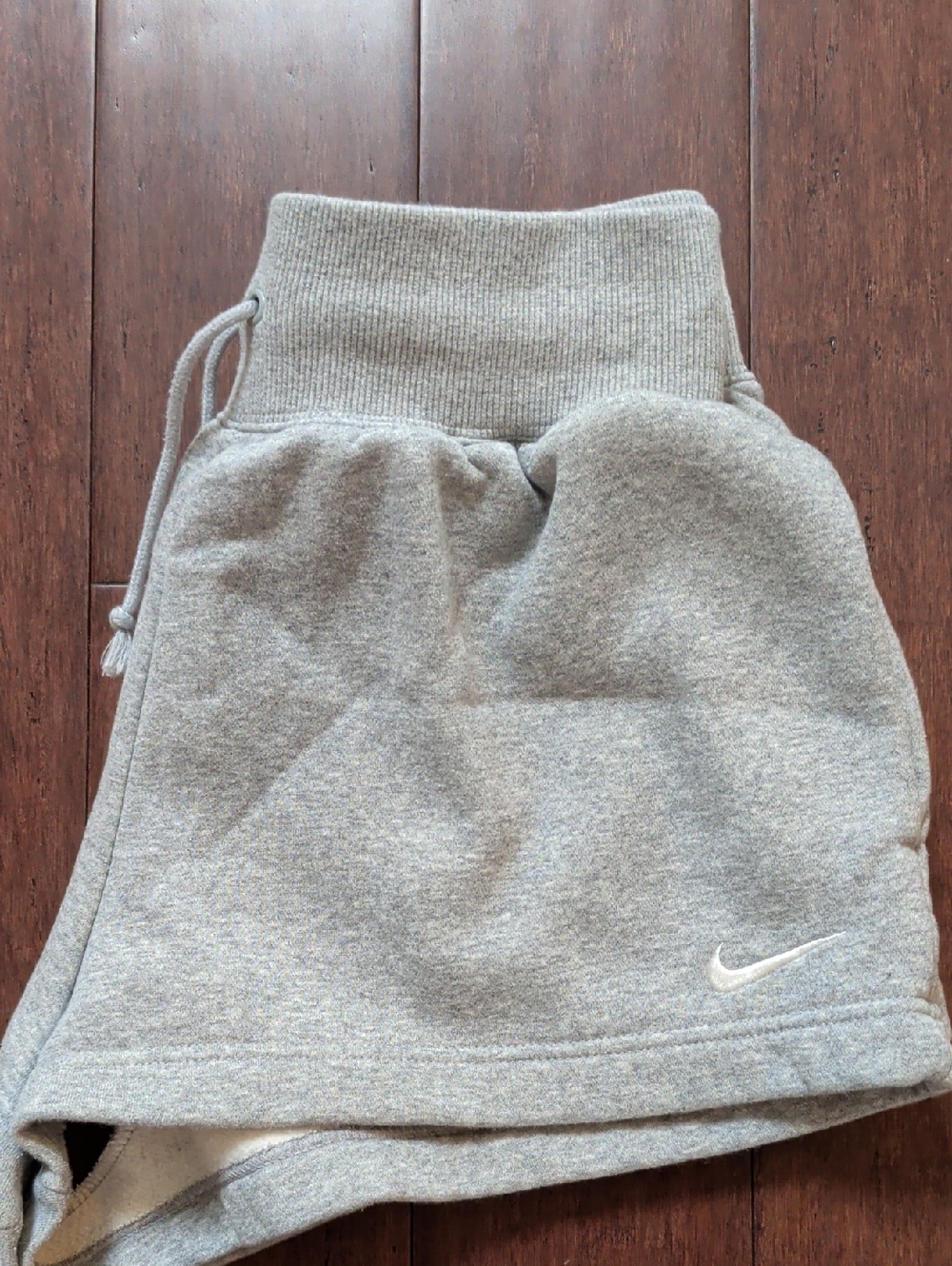 Nike Women's Gray Athletic Shorts with Drawstring Waist